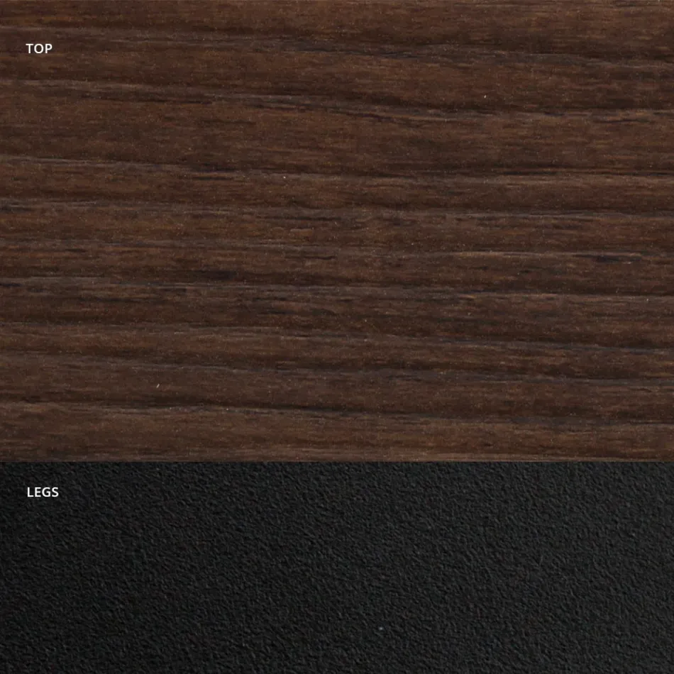 Jídelní stůl ve tvaru sudu z laminátu s efektem dřeva Made in Italy - Cave Viadurini