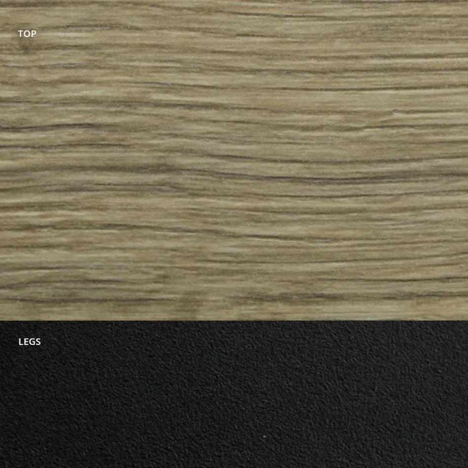 Jídelní stůl ve tvaru sudu z laminátu s efektem dřeva Made in Italy - Cave Viadurini