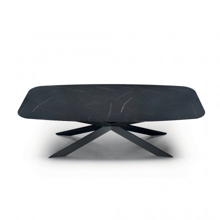 Jídelní stůl ve tvaru sudu z laminátu s mramorovým efektem Made in Italy - Grotta Viadurini