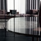 Jídelní stůl ve tvaru sudu ze skla a oceli Made in Italy - Cave Viadurini