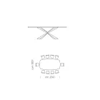 Jídelní stůl ve tvaru sudu ze skla a oceli Made in Italy - Cave Viadurini