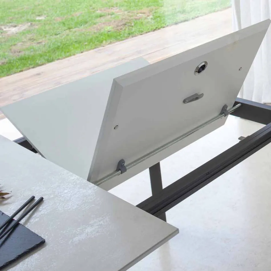 Rozkládací jídelní stůl na 180 cm v keramickém provedení Made in Italy - Pitagora Viadurini