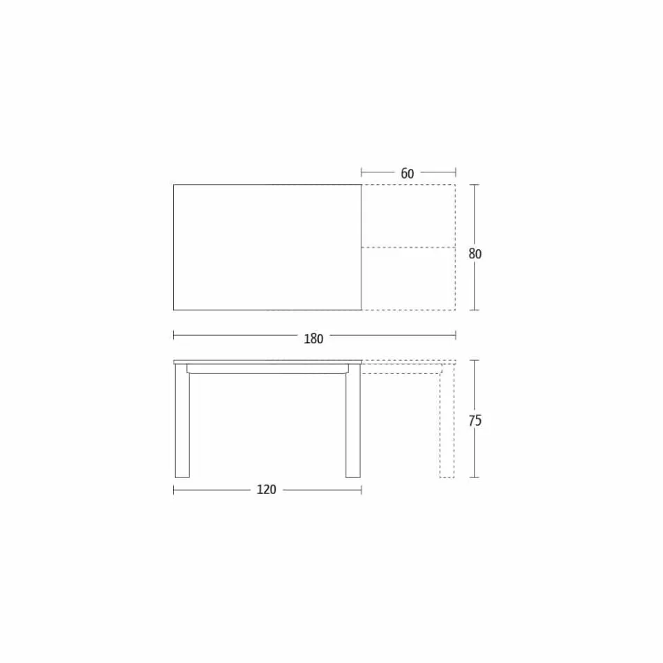 Rozkládací jídelní stůl na 180 cm v keramickém provedení Made in Italy - Pitagora Viadurini