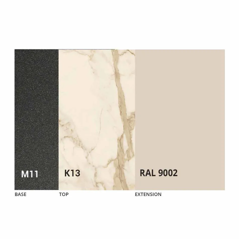 Rozkládací jídelní stůl na 180 cm v keramickém provedení Made in Italy - Pitagora Viadurini