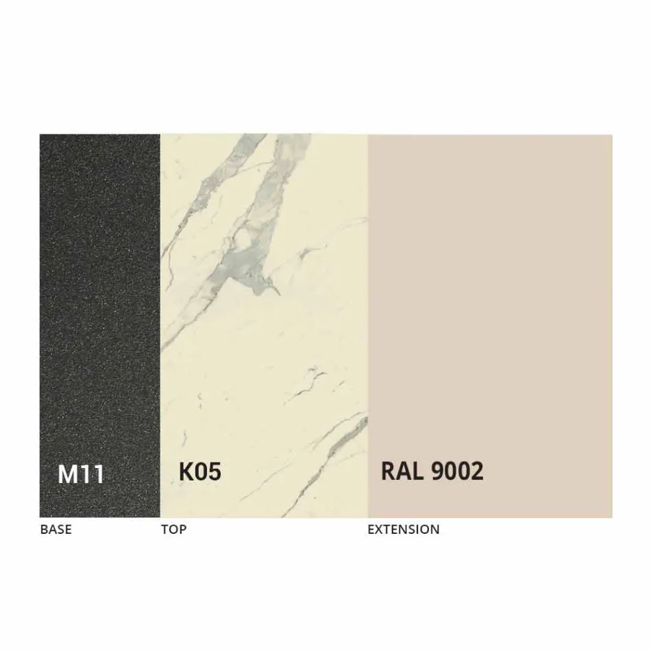 Rozkládací jídelní stůl na 180 cm v keramickém provedení Made in Italy - Pitagora Viadurini