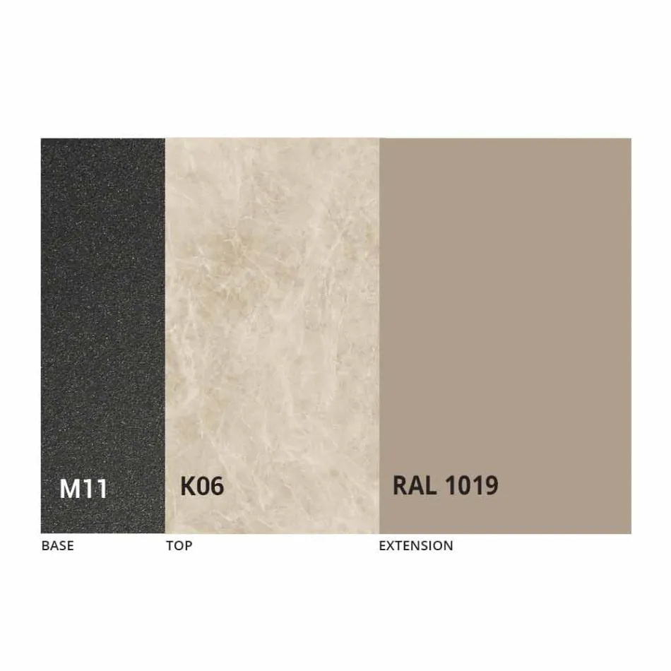 Rozkládací jídelní stůl na 180 cm v keramickém provedení Made in Italy - Pitagora Viadurini