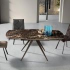 Jídelní stůl Rozkládací na 180 cm v Grès s kovovou podnoží - Beatriz Viadurini