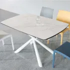 Rozkládací jídelní stůl (200/230 cm) ze sklokeramiky a kovu - Naisha Viadurini