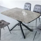 Rozkládací jídelní stůl (200/230 cm) ze sklokeramiky a kovu - Naisha Viadurini