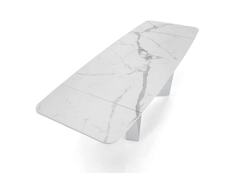 Jídelní stůl Rozkládací na 240 cm z keramiky s mramorovým efektem - Poseidon Viadurini