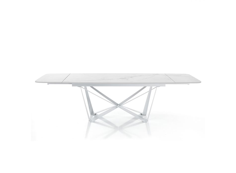 Jídelní stůl Rozkládací na 240 cm z keramiky s mramorovým efektem - Poseidon Viadurini