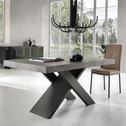 Jídelní stůl rozložitelný na 260 cm Cement Effect Made in Italy - Odelmo Viadurini