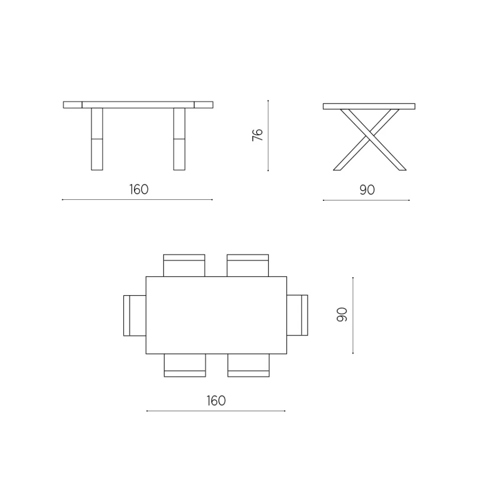 Jídelní stůl rozložitelný na 260 cm Wood Effect Made in Italy - Lenova Viadurini