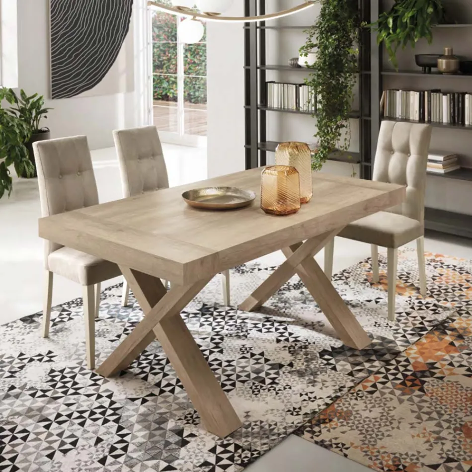 Jídelní stůl rozložitelný na 260 cm Wood Effect Made in Italy - Lenova Viadurini