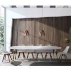 Rozkládací jídelní stůl na 270 cm z Mdf a masivního dřeva - Maurizio Viadurini