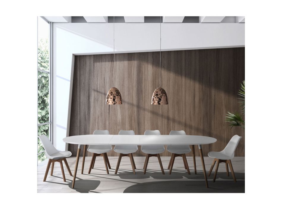 Rozkládací jídelní stůl na 270 cm z Mdf a masivního dřeva - Maurizio Viadurini