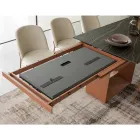 Rozkládací jídelní stůl na 298 cm z keramiky a kovu Made in Italy - Slunečnice Viadurini