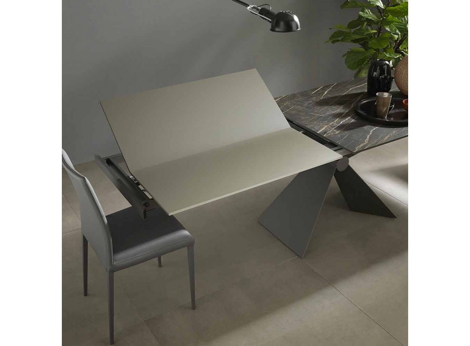 Rozkládací jídelní stůl na 298 cm v kovové a keramické desce - Anaconda Viadurini