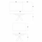 Rozkládací jídelní stůl na 298 cm v kovové a keramické desce - Anaconda Viadurini