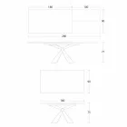 Rozkládací jídelní stůl na 298 cm v kovové a keramické desce - Anaconda Viadurini