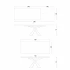 Rozkládací jídelní stůl na 298 cm v kovové a keramické desce - Anaconda Viadurini