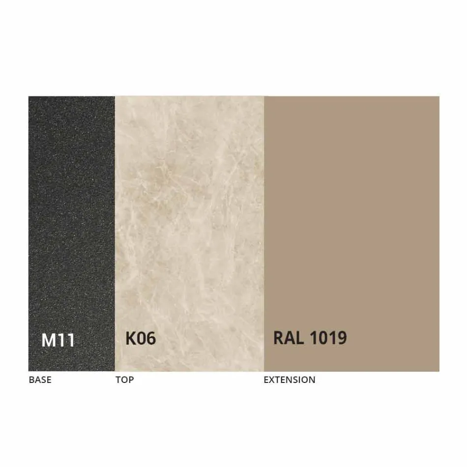 Rozkládací jídelní stůl na 298 cm v kovové a keramické desce - Anaconda Viadurini