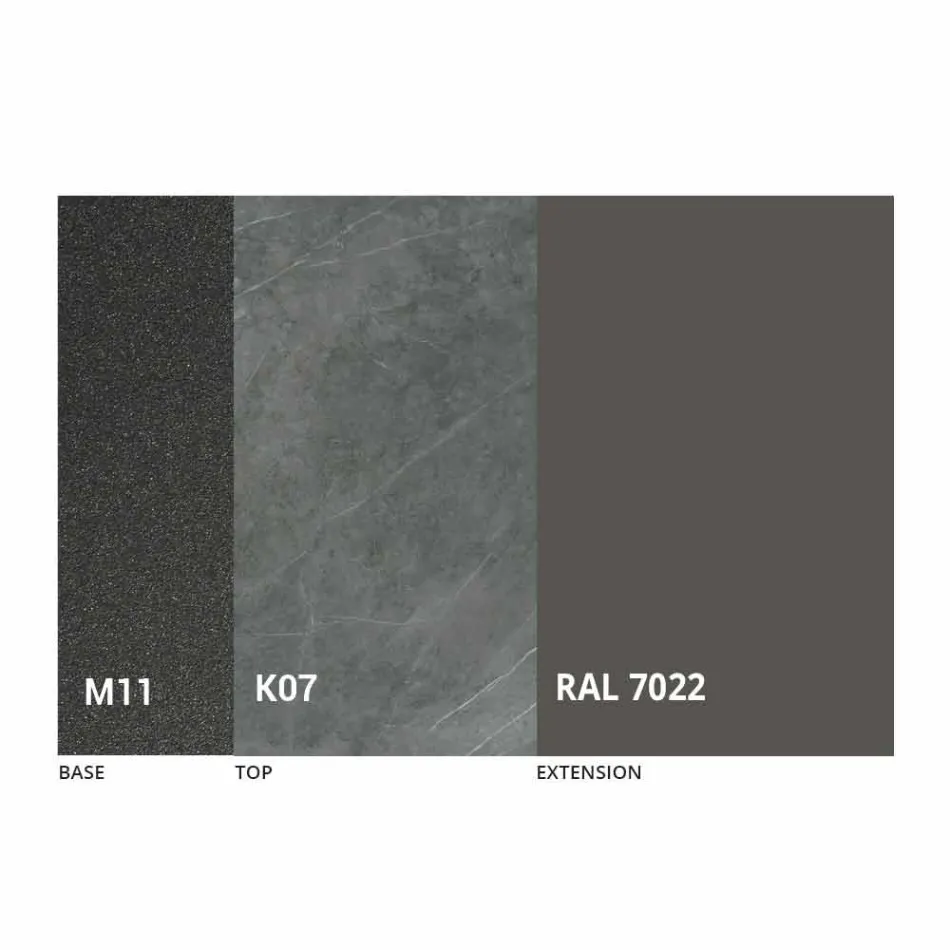 Rozkládací jídelní stůl na 298 cm v kovové a keramické desce - Anaconda Viadurini