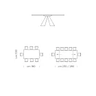 Rozkládací jídelní stůl na 300 cm z HPL laminátu Made in Italy - Dalmatian Viadurini