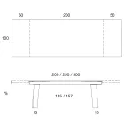 Jídelní stůl Rozkládací na 300 cm v dřevěné a skleněné desce - Bedrio Viadurini