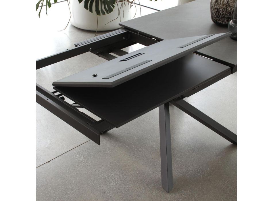 Rozkládací jídelní stůl s kovovou konstrukcí Made in Italy - Elastické Viadurini