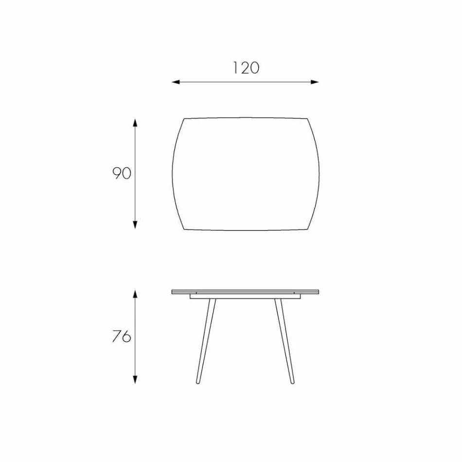 Rozkládací jídelní stůl s Japonskem Nový skleněný strop Viadurini