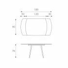 Rozkládací jídelní stůl s Japonskem Nový skleněný strop Viadurini