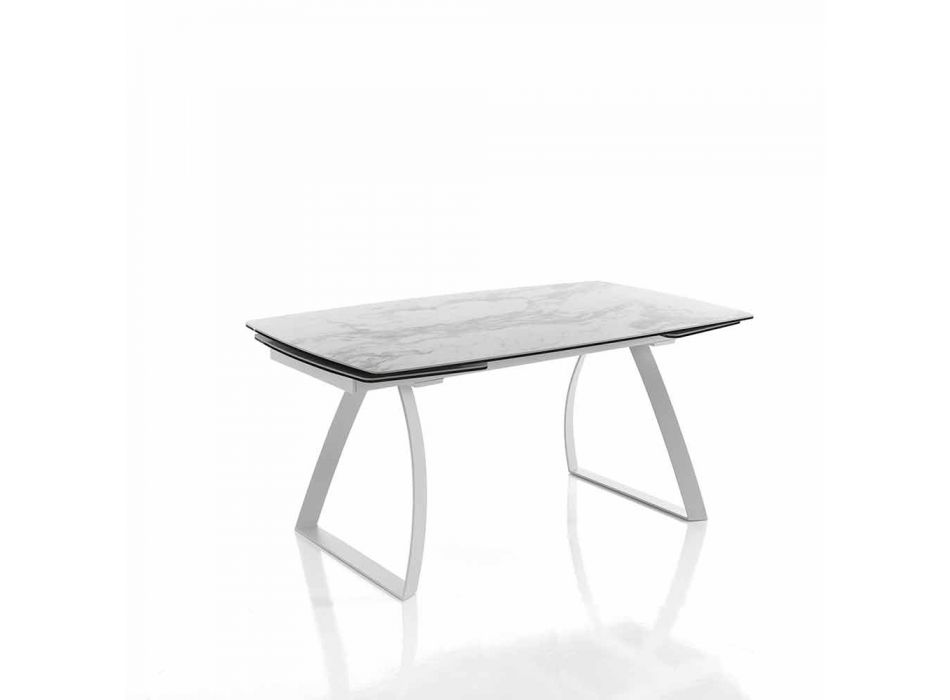 Jídelní stůl z keramického skla s prodlouženým designem, Willer Viadurini
