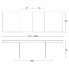 Roztažitelný jídelní stůl až 280 cm ze dřeva a skla vyrobený v Itálii - Focus Viadurini