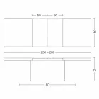 Roztažitelný jídelní stůl až 280 cm ze dřeva a skla vyrobený v Itálii - Focus Viadurini