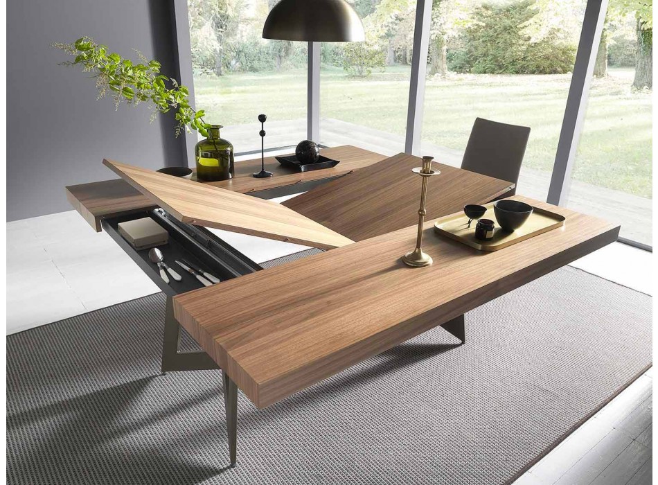 Rozkládací jídelní stůl do 160 cm ve dřevě Made in Italy - Eugenia Viadurini