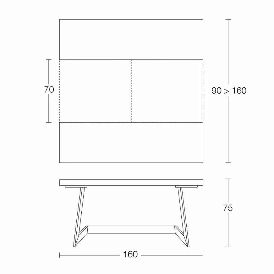 Rozkládací jídelní stůl do 160 cm ve dřevě Made in Italy - Eugenia Viadurini
