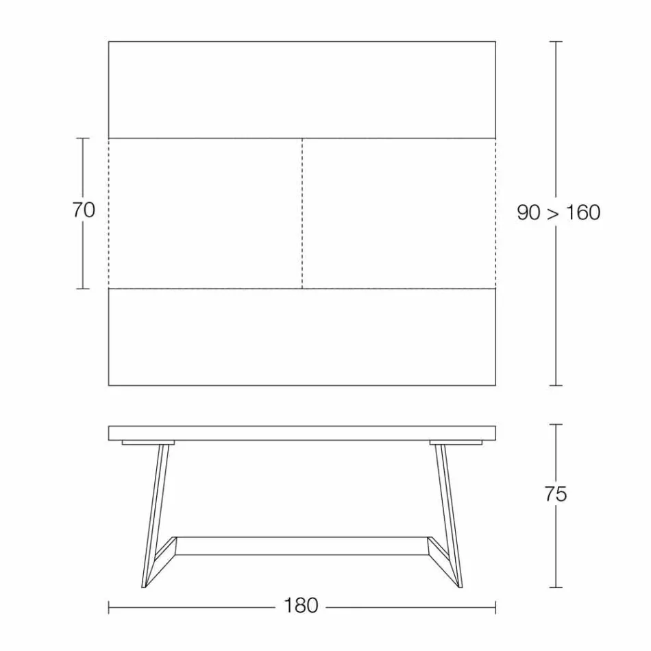 Rozkládací jídelní stůl do 160 cm ve dřevě Made in Italy - Eugenia Viadurini