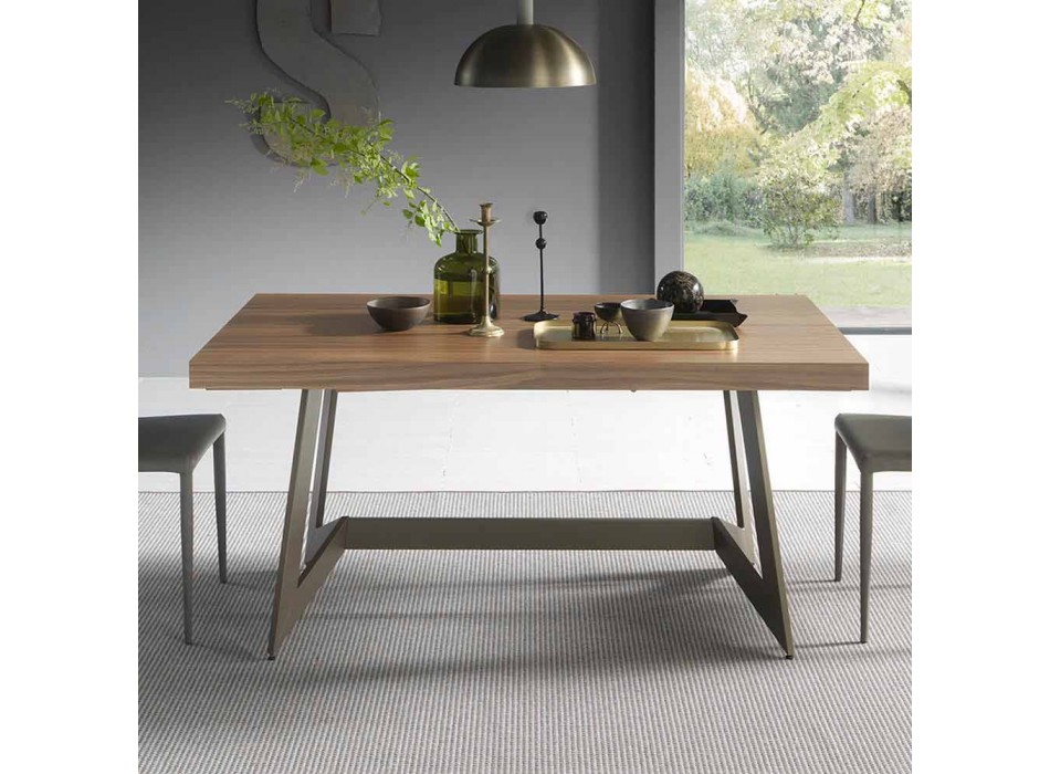 Rozkládací jídelní stůl do 160 cm ve dřevě Made in Italy - Eugenia Viadurini