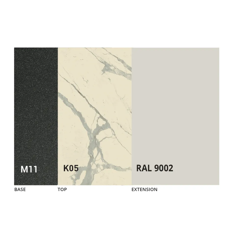 Roztažitelný jídelní stůl až do 170 cm v keramice vyrobené v Itálii - Tremiti Viadurini