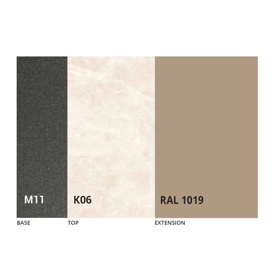 Roztažitelný jídelní stůl až do 170 cm v keramice vyrobené v Itálii - Tremiti Viadurini