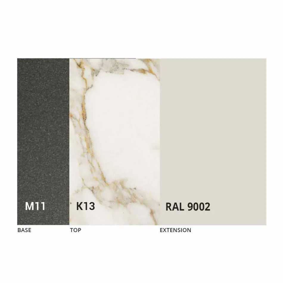 Roztažitelný jídelní stůl až do 170 cm v keramice vyrobené v Itálii - Tremiti Viadurini