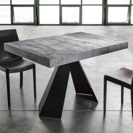 Roztažitelný jídelní stůl až 220 cm s melaminovou deskou - Amiro Viadurini