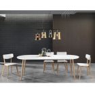 Rozkládací jídelní stůl až 220 cm v matné bílé Mdf - Toledo Viadurini