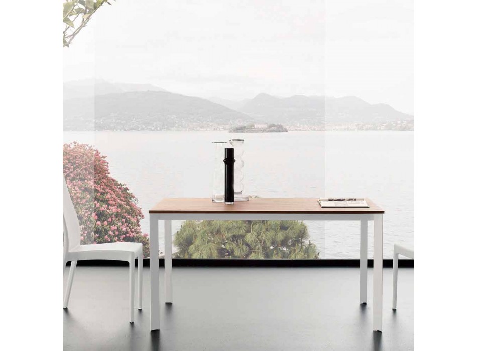 Roztažitelný jídelní stůl až do 230 cm v melaminu vyrobený v Itálii - platina Viadurini