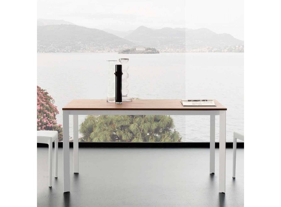 Roztažitelný jídelní stůl až do 230 cm v melaminu vyrobený v Itálii - platina Viadurini