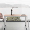Roztažitelný jídelní stůl až do 230 cm v melaminu vyrobený v Itálii - platina