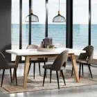 Rozkládací jídelní stůl až 235 cm v bílé lakované Mdf - Fedora Viadurini