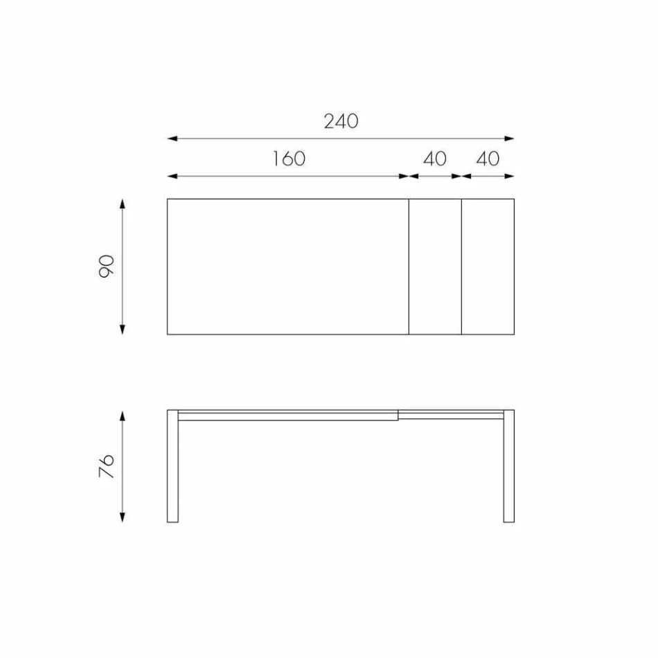 Ciro dub protahovací stůl až do 240 cm Viadurini