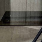Roztažitelný jídelní stůl až 240 cm v černém kouřovém tvrzeném skle - Fener Viadurini